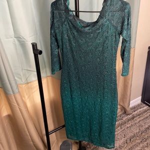 Green ombré lace dress sparkly